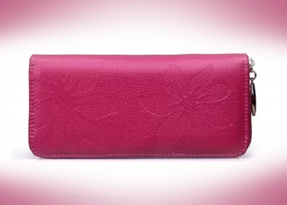 Pink női bőr pénztárca