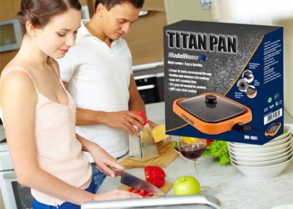 Titan Pan serpenyő, szögletes, márvány bevonattal