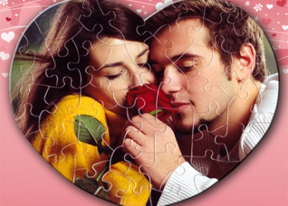 Szív alakú puzzle saját fényképpel